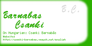 barnabas csanki business card